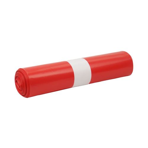 LDPE szemeteszsák, vastagsága 80 µm, űrtartalom 120 L, hossza 110 cm, szélessége 70 cm, piros, 25 db