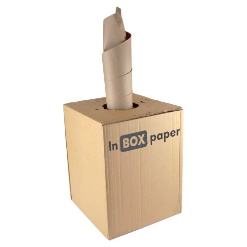 In BOX papír, papír töltelék, szélesség 350 mm, tekercs 460 m, 90g/m2, nyitott dobozban