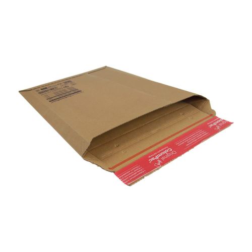 Karton boríték, belső szélesség 235 mm, hosszúság 340 mm, tárhely - 35 mm, barna mikrohullámú karton