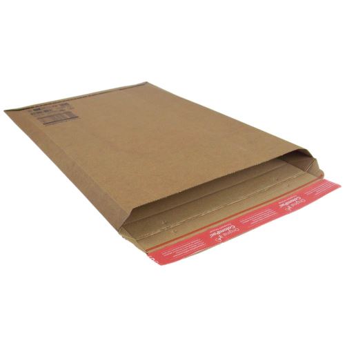 Karton boríték, belső szélesség 340 mm, hosszúság 500 mm, tárhely - 50 mm, barna mikrohullámú karton
